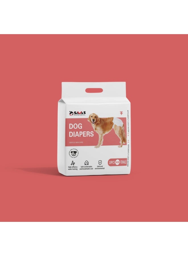SAAS Female Dog Diapers NWF 1025 L 10pcs – Disposable Leak-Proof Pet Diapers for Large Female Dogs, Comfortable Fit & Hygiene Protection